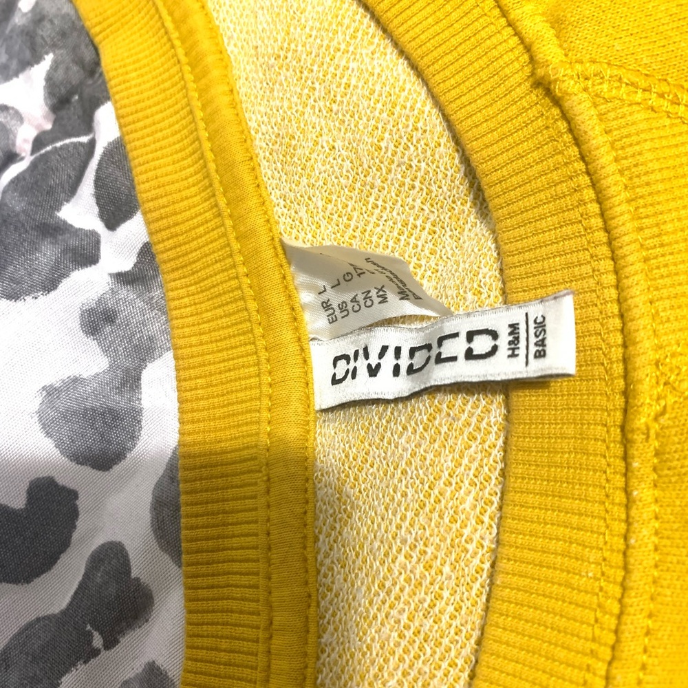 H&M Mustard Crew Neck Top, Size :L